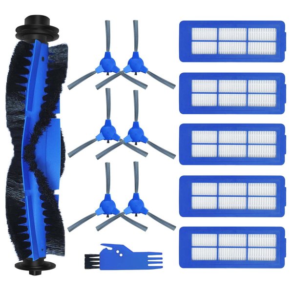 Spare Accessories Compatible with eufy 15C Max, G32 Pro, 11S Max, G30, 30C Max, G20 Hybrid Robotic Vacuum Cleaner Replacement Parts Include: 1 Roller Brush 6 Side Brushes 5 Unibody Filter NOT for 11S