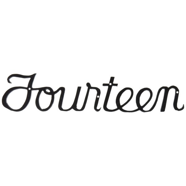 Montague Metal Products Small Script House Number, Fourteen