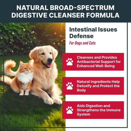 MaxBuddy Natural Intestinal Defense Herbal Cleanser for Cats and Dogs – Helps Remove Parasites & Toxins - Broad Spectrum Support for Gut Wellness & Digestive Issues Supplement Drops for Pets