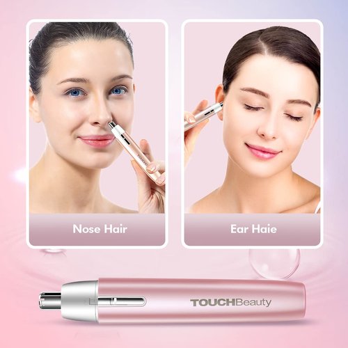 TOUCHBeauty Portable Ear Nose Hair Trimmer for Women 14500RPM Faster Motor Painless Safe Trimming System Mini Sized Battery Powered 2051