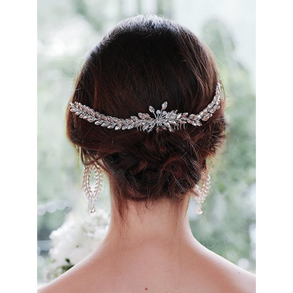 Denifery Wedding Hair Comb Rhinestone Bridal Headpieces Crystal Hair Pieces Bridesmaid Side Combs Hair Accessories for Women and Girls (Pink)