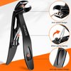 Angled Head Nail Clippers for Thick Nails for Seniors - DRMODE Ergonomic Toenail Clippers for Thick Nails with Wide Opening, Premium Steel Nail Cutter Trimmer for Men Women with Catcher - Black