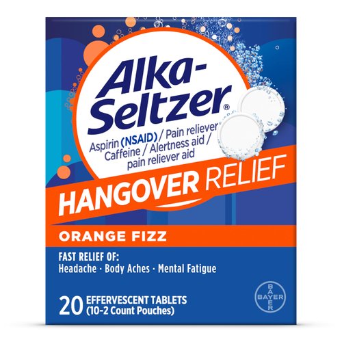 Alka-Seltzer Hangover Relief Effervescent Tablets Formulated for Fast Relief of Headaches, Body Aches and Mental Fatigue, 20CT