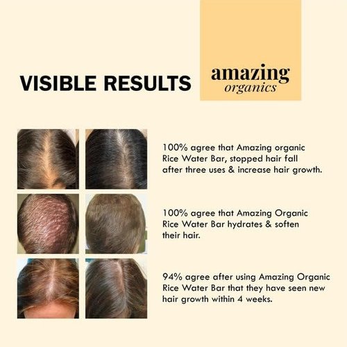 Rice Water Hair Growth Bar - Nourishing Shampoo Alternative, Organic Ingredients