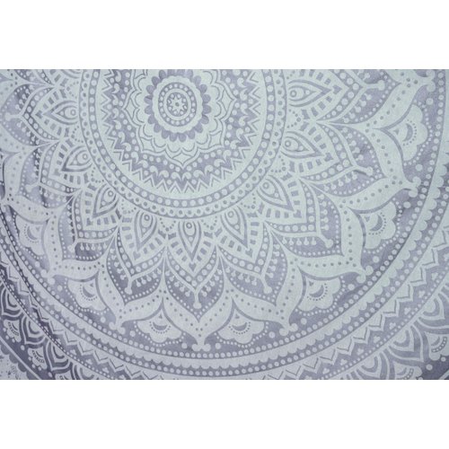 Popular Handicrafts Tapestry Wall Hanging Hippie Ombre Mandala Bohemian Hippy Metallic Shine Intricate Indian Tapestries Bedspread 54 x 82 Inches (140cm x 210cm) Silver