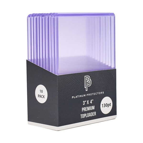 Platinum Protectors 130pt Toploaders Trading Card Protectors (20-Count) - Clear Hard Plastic Top Loader Sleeves for Jersey Patch, Relics, RPA, Autos, etc