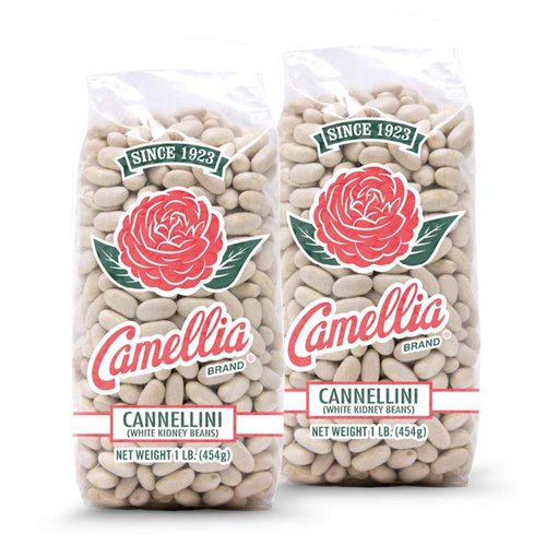Camellia Brand Dried Cannellini Beans, 1 Pound (Pack of 2)