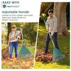 ORIENTOOLS Garden Leaf Rake, Garden Rake with Adjustable Extendable Steel Tube 43 to 66 Inches, Lightweight Yard Rake, with 26 Tines, Rakes for Leaves Lawns Yard Shrub