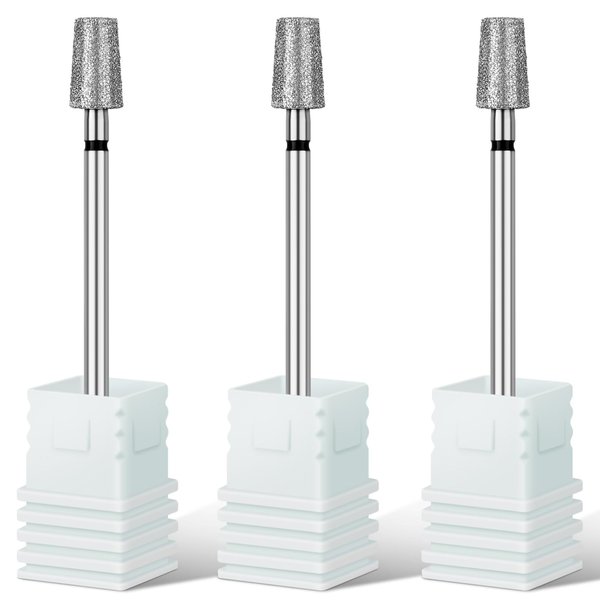 Rolybag Cuticle Nail Drill Bits Tapered Barrel Cuticle Drill Bit for Nail Diamond Drill Bits 3/32” Professional Safety Cuticle Clean Drill for Electric Remove Cuticle Dead Skin Manicure Tools (Coarse)