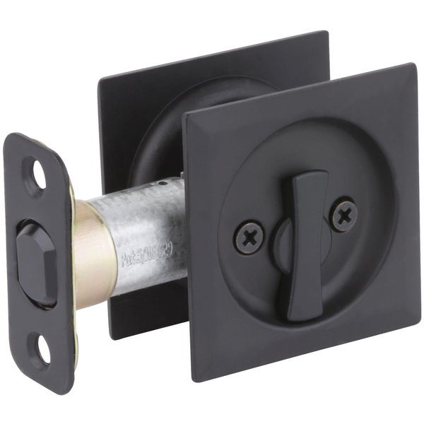 Kwikset 335SQT-514 Privacy Pocket Door Locks, Matte Black