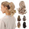 Juvabun Claw Clip Wavy Ponytail Extension 10" -Light Blonde | Hair Extension Clips | Synthetic Ponytail Extension | Wavy Hair Extensions | Washable Realistic And Synthetic |Light Blonde