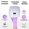 MelodySusie UV Gloves for Gel Nail Lamp, Professional UPF50+ UV Protection Gloves for Manicures, Nail Art Skin Care Fingerless Anti UV Glove Protect Hands from UV Harm (Purple)