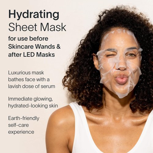 SolaWave Hydrating Sheet Mask, Anti Aging Face Mask with Niacinamide, Hydrating Face Mask with Hyaluronic Acid, Moisturizing Face Masks (1 Pack)