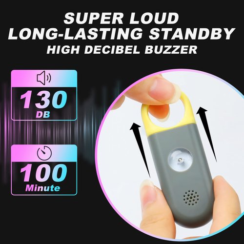 Personal Safety Alarm for Women - 130dB Self Defense Keychains Siren Whistle with Sos LED Strobe Light - Personal Emergency Security Safe Devices Key Chain Alarms for Kids Elderly