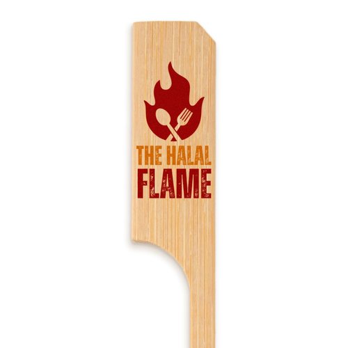 8" Custom Double-Wide Bamboo Paddle Picks – Personalized Full-Color Food Picks – Extra-Long Eco-Friendly Skewers for Catering Displays, Appetizers & Events – 50 Pack