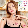 Konsait 22 Sheets Temporary Face Tattoos, Gold Tattoos Butterfly Temporary Tattoos Adult Women Fake Face Tattoos for Women Girls for Halloween Body Festival Makeup Rave Accessories