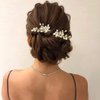 JONKY Crystal Bridal Hair Comb Gold Rhinestone Wedding Hair Pieces Bride Hair Accessories for Women(Pack of 2)