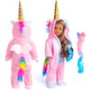 sweet dolly 18 Inch Doll Clothes Unicorn Onesie Pajamas Rainbow Color Hair Bow Clips Costume Fits 18 Inch Doll (Doll Not Included)