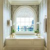 PROTINT WINDOWS Precut Pattern Texture Arched Window Film Shade, Self Adhesive Static Cling, 27 inches Diameter
