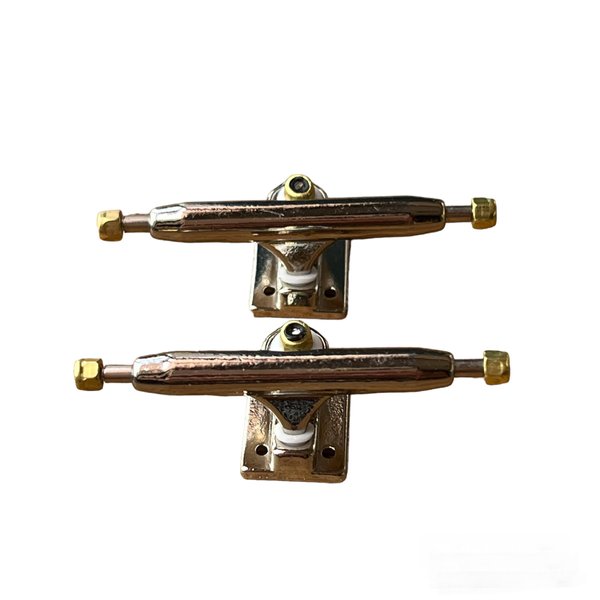 LEEFAI Pro Fingerboard Trucks 32/34/36mm 4.0-Regular Kingpin-Upgraded v2 baseplate with Hardware-Baseplate Color and Size (32mm,Chrome)