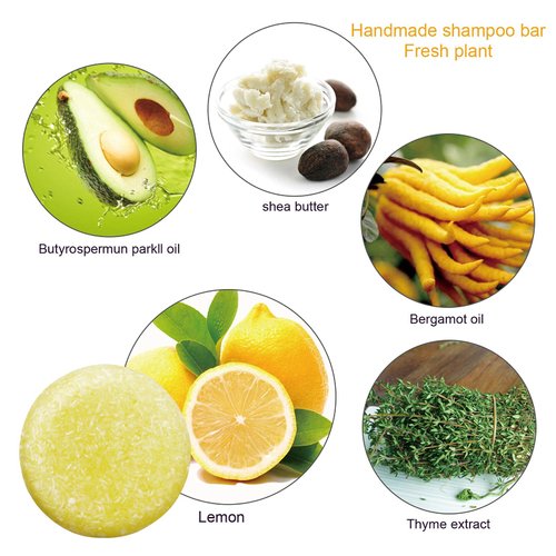 Hand-made Solid shampoo soap bar suitable for all hair types (Lemon)