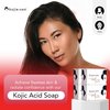 Kojie San Skin Brightening Brush Set - Original Kojic Acid Soap that Reduces Dark Spots, Hyperpigmentation, & Other Types of Skin Damage – 65g x 6 Bars and Relumins Deep Pore Facial Cleansing Brush