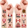 Canada Temporary Tattoos Sticker for Kids Birthday Party Supplies Decorations Party Favors 100PCS Tattoo Maple Syrup Canadian flag Canada Travel Themed Cute Kids Boy Gifts Ideal School Prizes Rewards