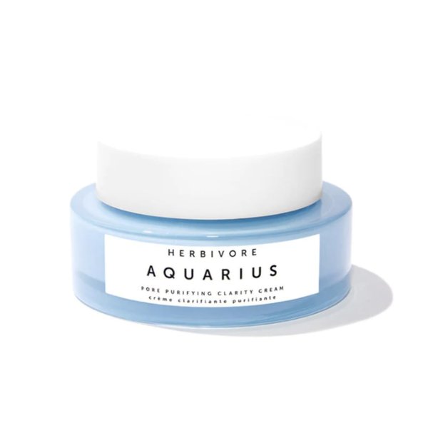 HERBIVORE Aquarius Pore Purifying Clarity Cream – Daily Moisturizer with BHA to Clean Pores & Balance Oily Skin for a Soft, Matte Finish, Plant-based, Vegan, Cruelty-free, 50mL / 1.7 oz