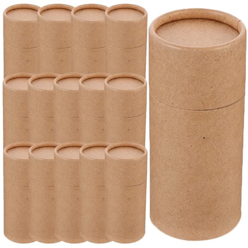 GLEAVI Empty Kraft Paper Jar Tube 15Pcs Round Paperboard 30ml Essential Oil Bottle Packaging Box Cardboard Deodorant Containers Brown Lipstick Boxes