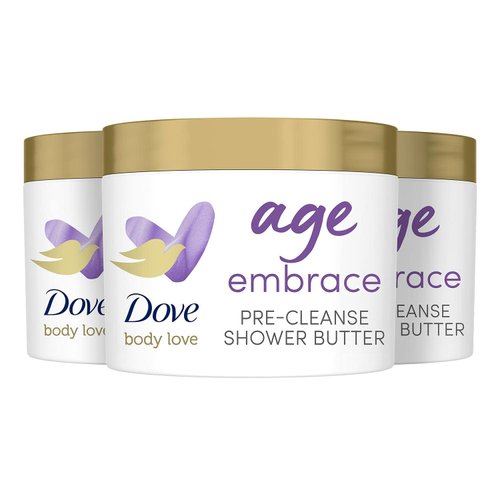 Dove Body Love Shower Cleansing Butter For Maturing Skin Age Embrace Cleanser is Silkier than Body Wash with Glycerin and Peptides 10 oz