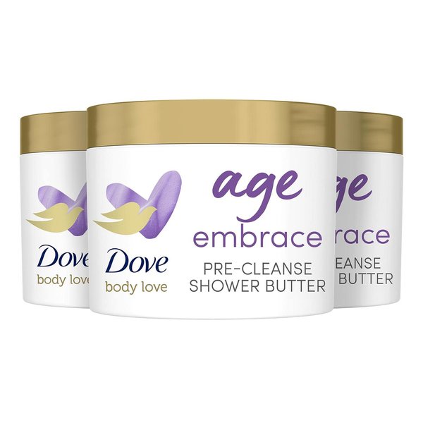Dove Body Love Shower Cleansing Butter For Maturing Skin Age Embrace Cleanser is Silkier than Body Wash with Glycerin and Peptides 10 oz