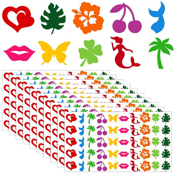 Tanning Sunbathing Stickers, 500Pcs Self Adhesive Removable Body Stickers for Woman Kids Summer Beach Face Body Accessories