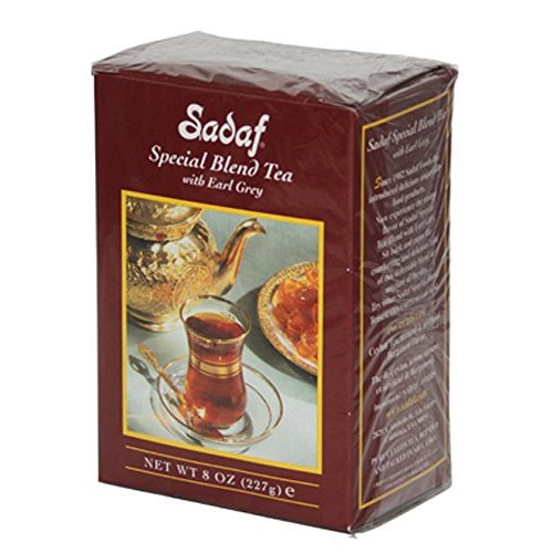 Sadaf Earl Grey Tea - Loose Leaf Earl Grey Ceylon Black Tea from Sri Lanka - 8 Oz Box