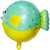 Cute Cartoon Pufferfish Balloons Under The Sea World Fish Party Decorations, 6 Pack Puffer Fish Foil Balloons Ocean Animal Globe fish Balloons Sea Animal Party Supplies For Kids Birthday Wedding