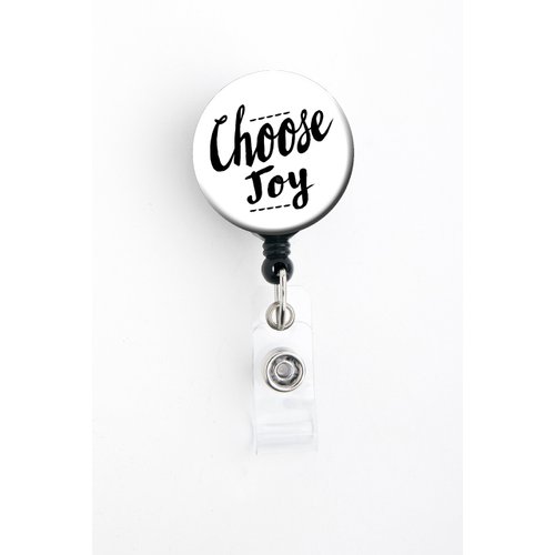Choose Joy lnspirational - Retractable Badge Reel with Swivel Clip and Extra-Long 34 inch cord - Badge Holder