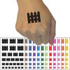 Picket Fence Solid Temporary Tattoo Water Resistant Fake Body Art Set Collection - Black (One Sheet)