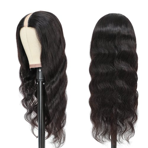 msVenus U Part Wig Body Wave Human Hair Wigs for Black Women Gulueless Half Wig Upgraded 1x4 U Shape Clip in Wigs 150% Density Natural Color 26inch …