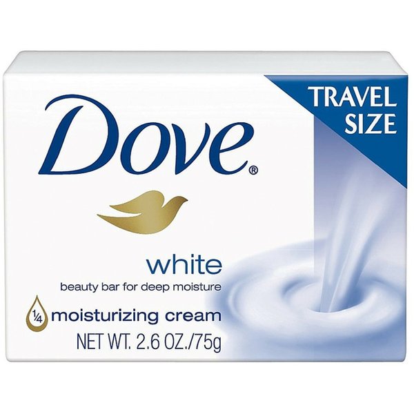 Dove White Travel Size Bar Soap With Moisturizing Cream 2.6 Oz(pack of 8)
