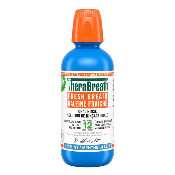 TheraBreath Fresh Breath Oral Rinse, Invigorating ICY Mint Flavor, 16 fl oz (473 ml)