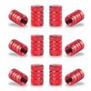 SINGARO 12PCS Tire Valve Stem Caps, Car Exterior Accessories, Aluminum Alloy Valve Cover Universal for Cars, Trucks, Motorcycles and Bicycles (Red)