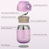 MAXSO Soup Thermo for Hot Food, 17 oz Lunch Container Vacuum Insulated Bento Box with Spoon for Adults Kids, Leakproof Wide Mouth Thermal Food Jar - Purple