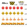PHOGARY 24pack Construction Cupcake Toppers and Wrappers, 24-Piece Construction Zone Cupcake Baking Supplies, Kids Birthday Party Favors for Cake and Muffin Decorations