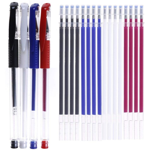 4 Pieces Heat Erase Pens with 40 Heat Erasable Fabric Refills Marking for Sewing, Quilting and Dressmaking(4 Colors)