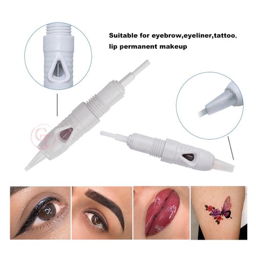 Charmant Liberty Tattoo Cartridge Needles 8mm Disposable Semi Permanent Makeup Microblading Needles for Eyebrow, Eyeliner Lips 20pcs/Set (20pcs 3P)