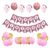 Marwey Pink Cheetah Birthday Banner Decorations 25 pcs Leopard Print Theme Party Supplies Balloons and Banner Kits for Girls' Jungle Animal Birthday Party Wild One Celebrations