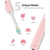 7AM2M Sonic Electric Toothbrush with 6 Brush Heads for Adults and Kids, One Charge for 90 Days, Wireless Fast Charge, 5 Modes with 2 Minutes Built in Smart Timer, Electric Toothbrushes(Pink)