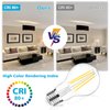 Ascher 60 Watt Equivalent, E26 LED Filament Light Bulbs, Daylight White 4000K, Non-Dimmable, Classic Clear Glass, A19 Light Bulb with 80+ CRI, 6-Pack