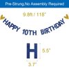 HAPPY 10TH BIRTHDAY Banner,Pre-Strung,Blue Paper Glitter Party Decorations for 10 Years Old 10TH Birthday Party Supplies Letters Blue ZHAOFEIHN