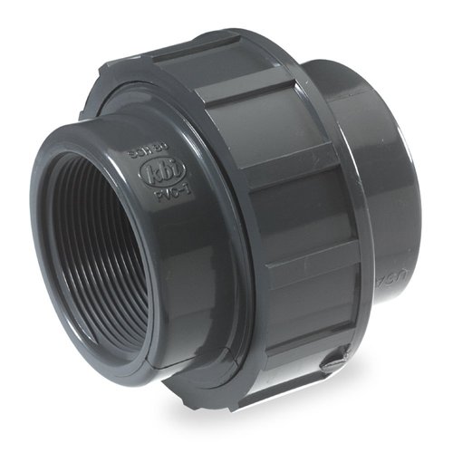 NDS U-1250-T PVC Pipe Fitting, 1-1/4-Inch Threaded Union, Schedule 80, EPDM O-ring, Gray