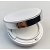 15g 0.5oz Empty Luxurious White Silver Edge Make-up Powder Container Air Cushion Puff Case with Sponge Powder Puff and Extra Inner Container Foundation BB Cream Box